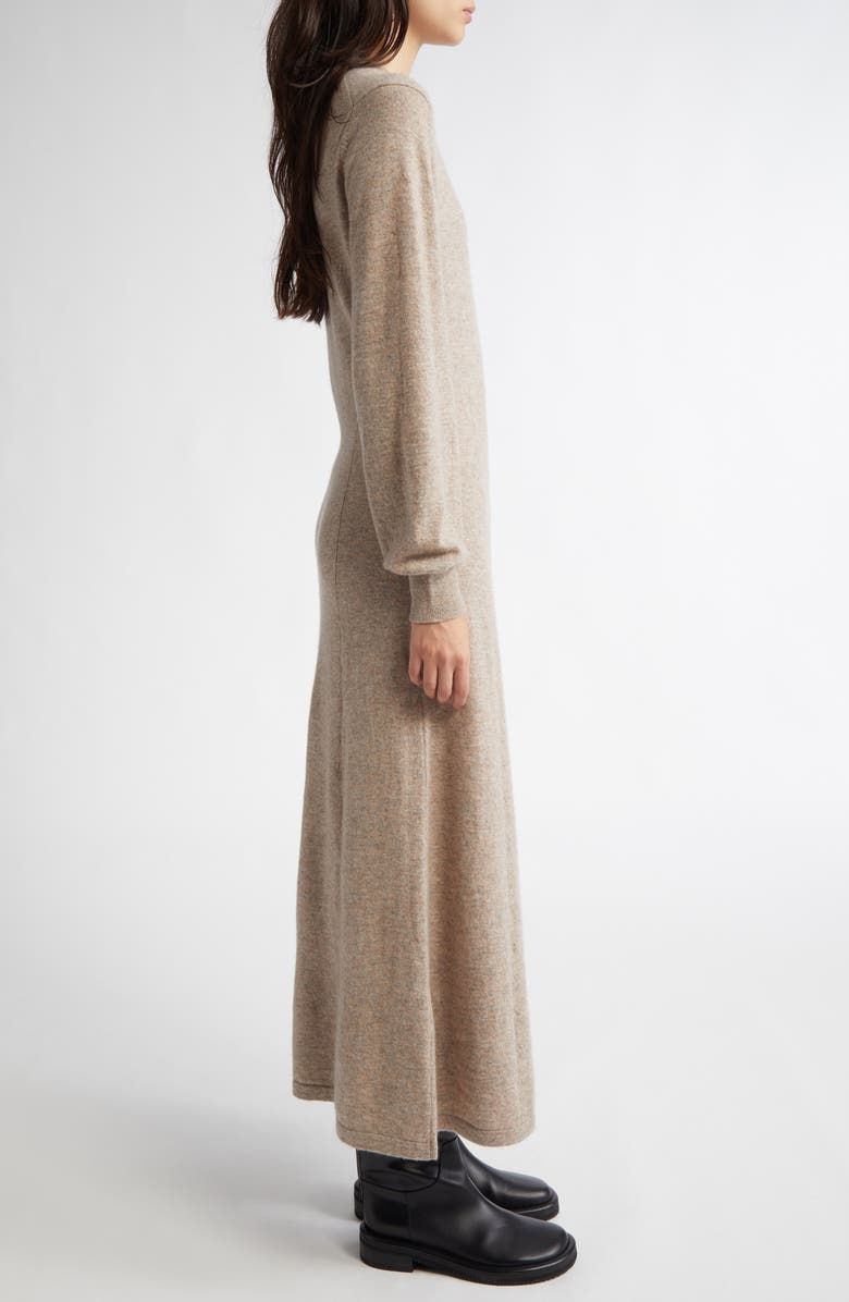 Johnstons of Elgin Long Sleeve Cashmere Sweater Dress, Alternate, color, Ash