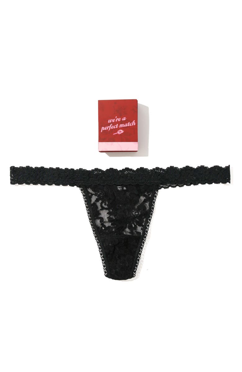 Hanky Panky Vday Matchbox G-String, Main, color, Black