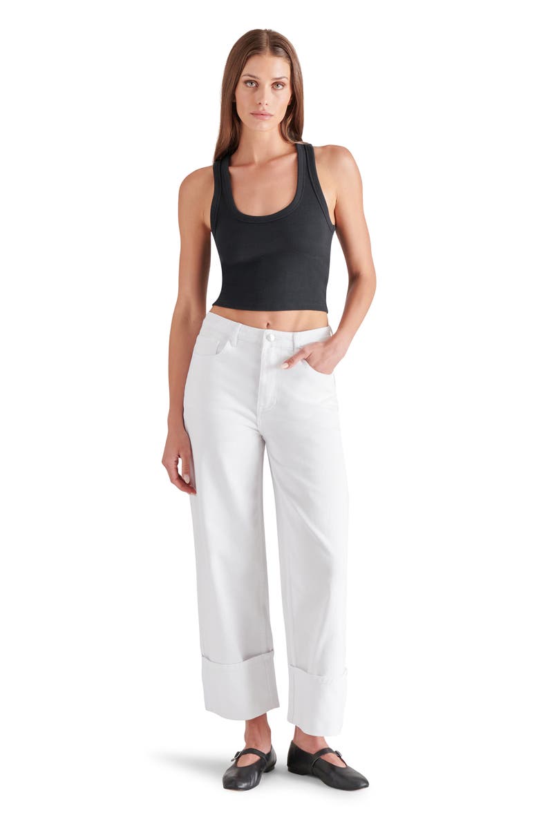 Steve Madden Noelie Cuffed High Waist Ankle Wide Leg Jeans, Alternate, color,