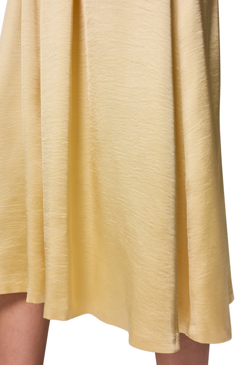 Donna Karan New York Belted Satin Midi Dress, Alternate, color, Panna Cotta