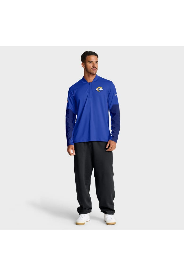 Men's Nike Royal Los Angeles Rams Sideline Dri-FIT Half-Zip Pullover, Alternate, color, Royal