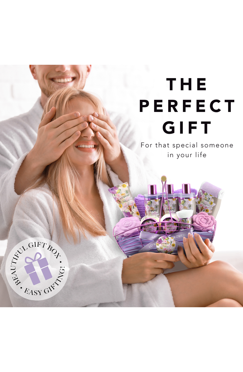 Lovery Vanilla Lavender Bath and Body Gift Basket, Alternate, color, Vanilla Lavender