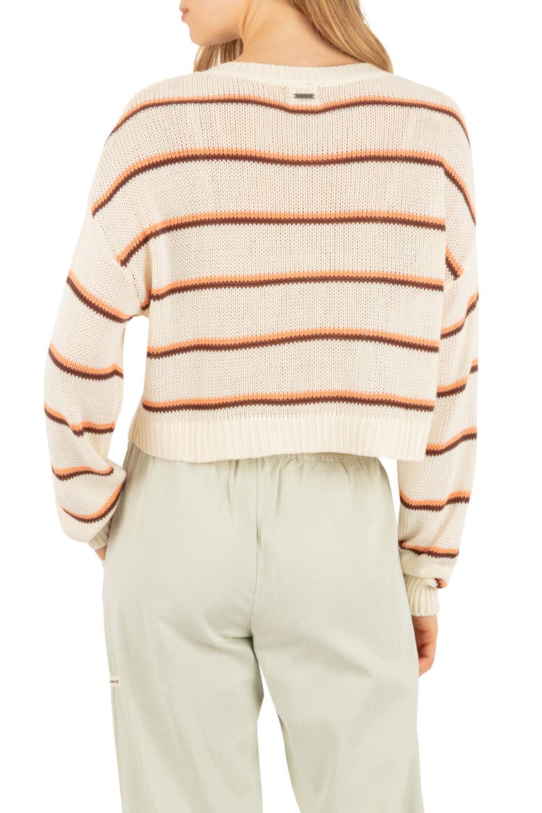 Delta Striped Cropped Open Knit Sweater, Alternate, color, CREAM