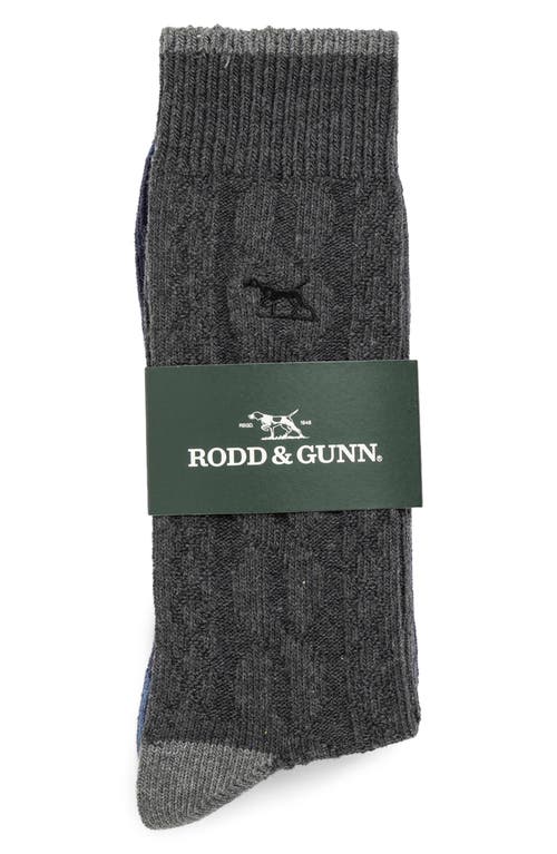 Rodd & Gunn Assorted 2-pack Dunedin Cabled Cotton Blend Socks In Charcoal/denim
