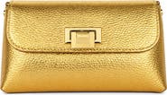 Persaman New York Nives Metallic Croc Embossed Leather Clutch