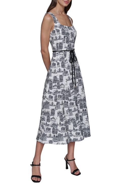 Landmark Print Sleeveless Dress