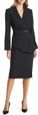 Tahari ASL Nested Belted Jacket and Skirt