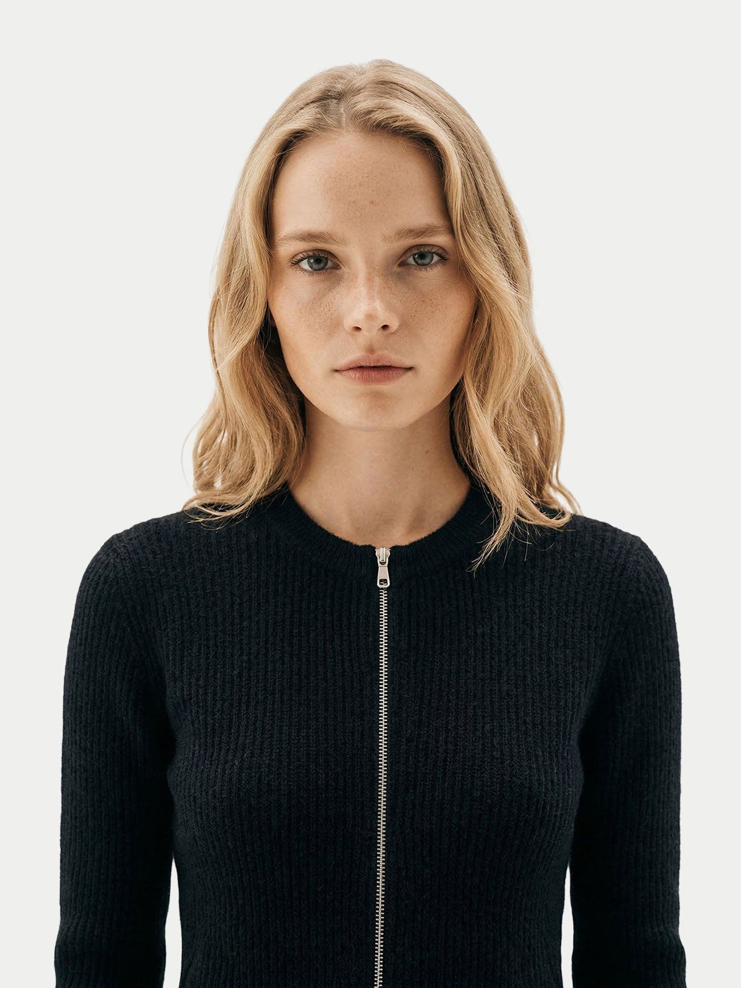 Cashmere Two-Way Zip Cardigan - image 2