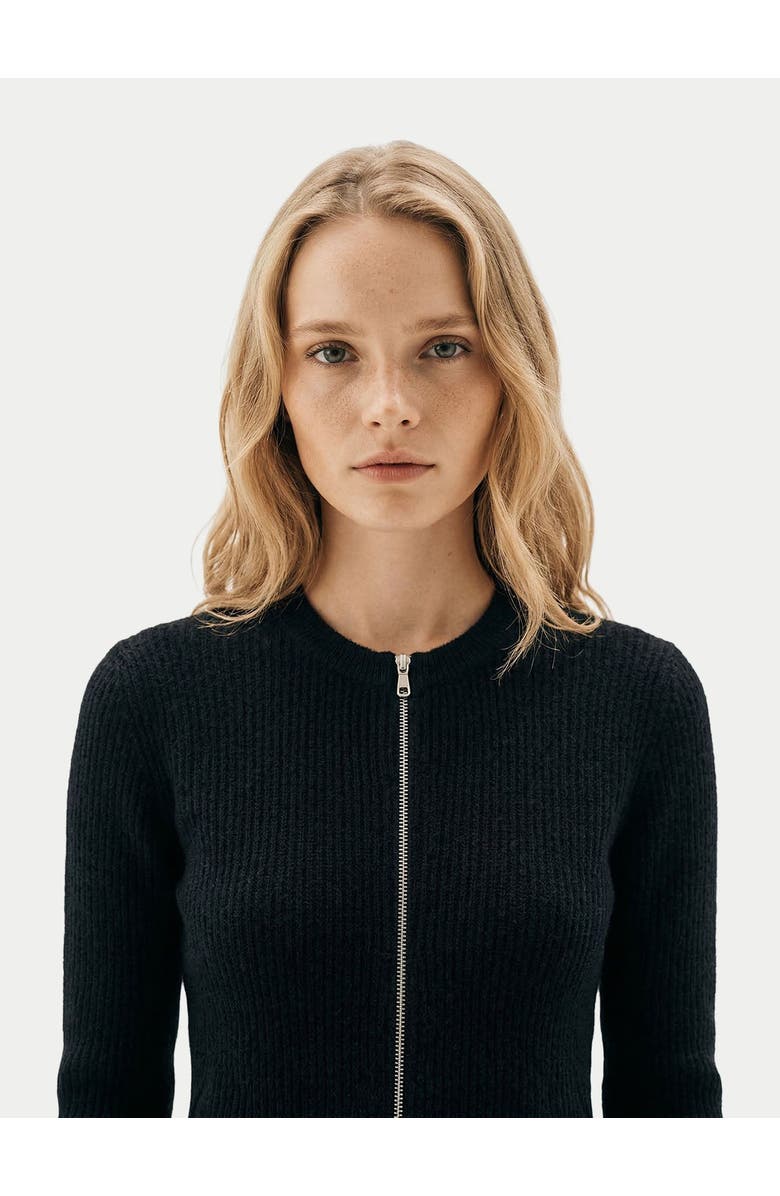Gobi Cashmere Cashmere Two-Way Zip Cardigan, Alternate, color, Black