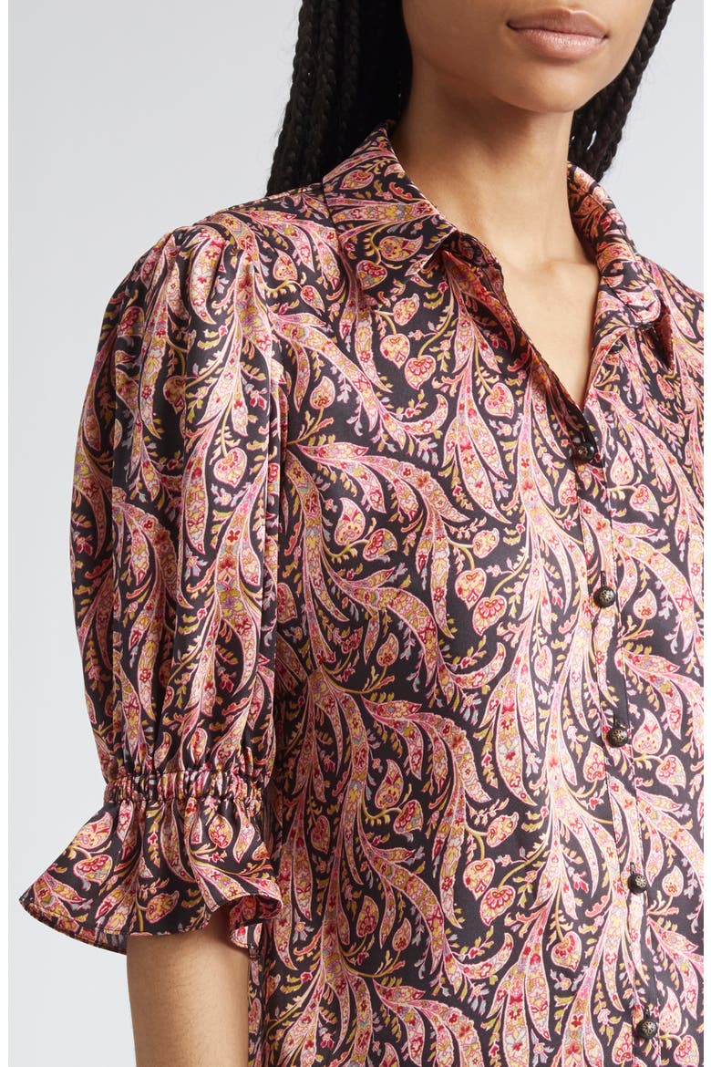 Fiona Charming Paisley Button-Up Shirt, Alternate, color, OBSIDIAN MULTI