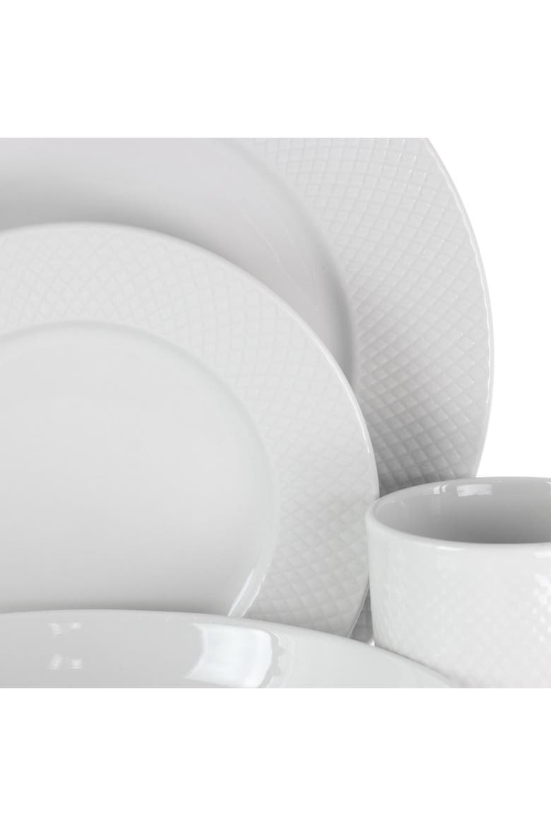 Maisy 18 Piece Round Porcelain Dinnerware Set, Alternate, color, White