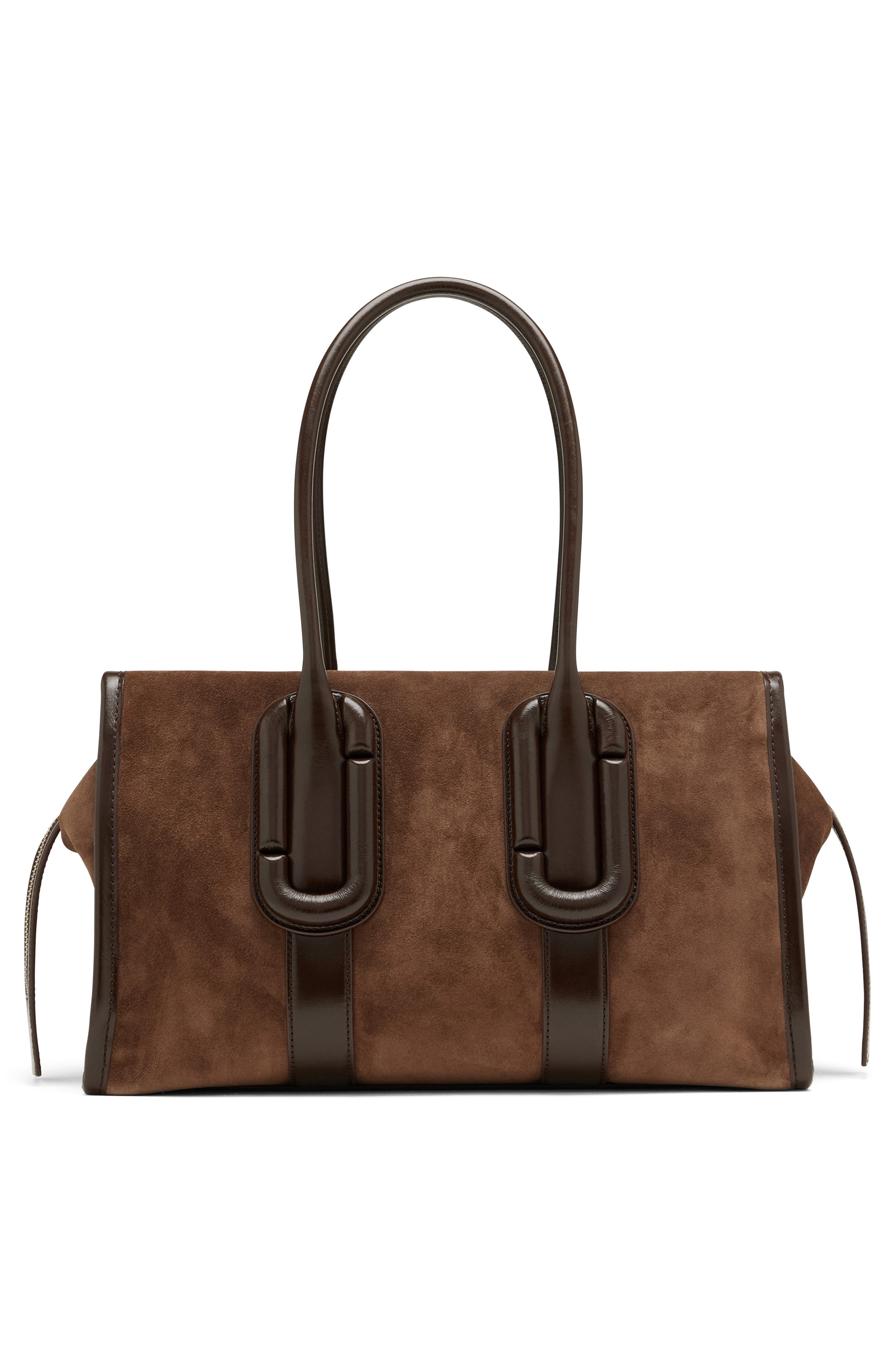 Babe City Suede Tote, Alternate, color, DARK BROWN
