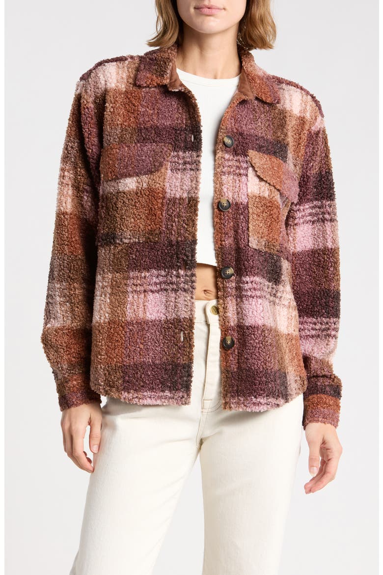 Tory Boxy Crop Plaid Shacket, Main, color, RUSTIC BLUSH