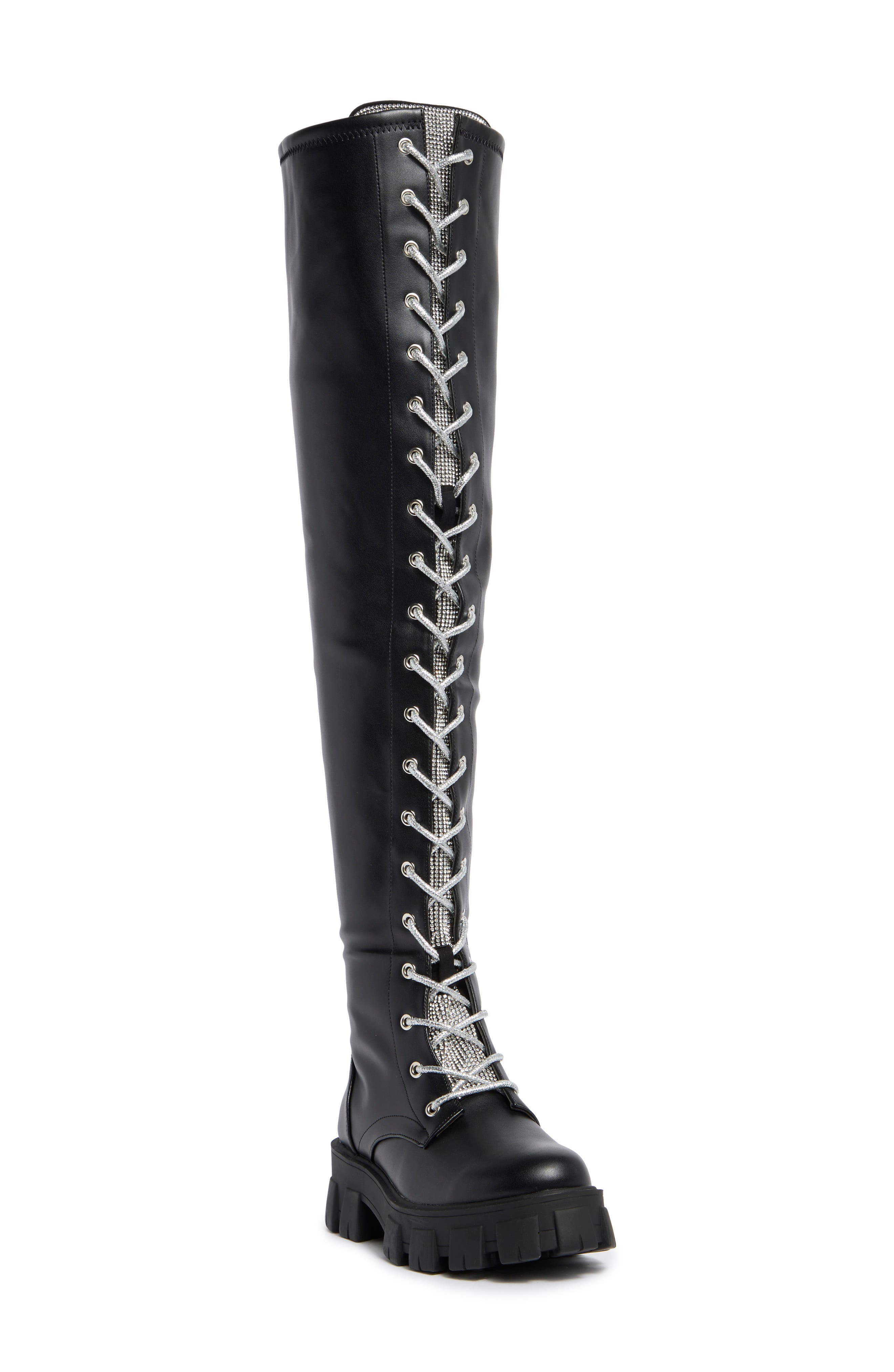 CAPE ROBBIN Boxi Lace-Up Tall Boot, Main, color, 