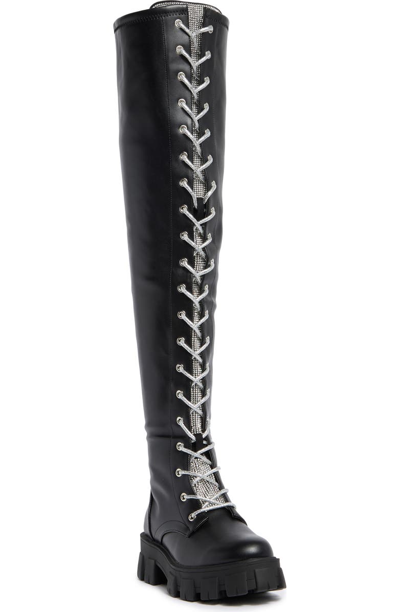 CAPE ROBBIN Boxi Lace-Up Tall Boot, Main, color,