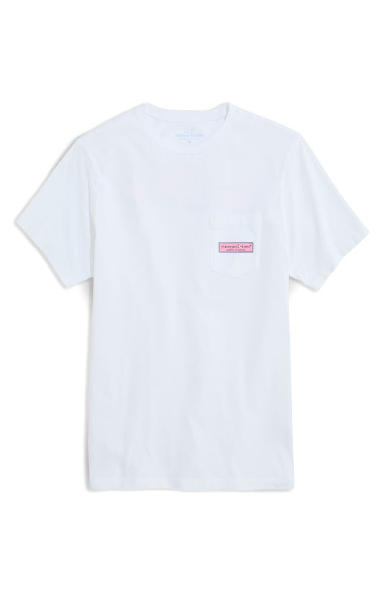 vineyard vines Classic Logo Box Graphic Pocket T-Shirt, Alternate, color, White Cap