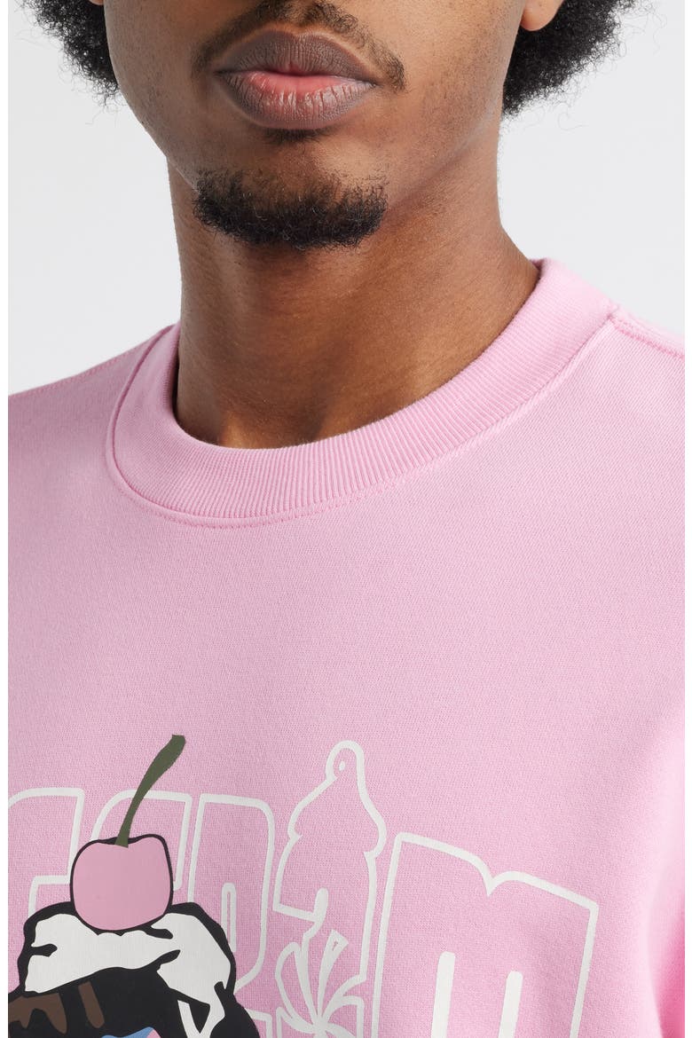 Cone Man Cotton Graphic Sweatshirt, Alternate, color, PRISM PINK