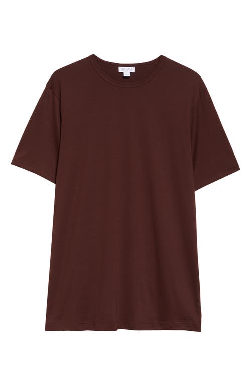 Sunspel Cotton Crewneck T-shirt In Brown