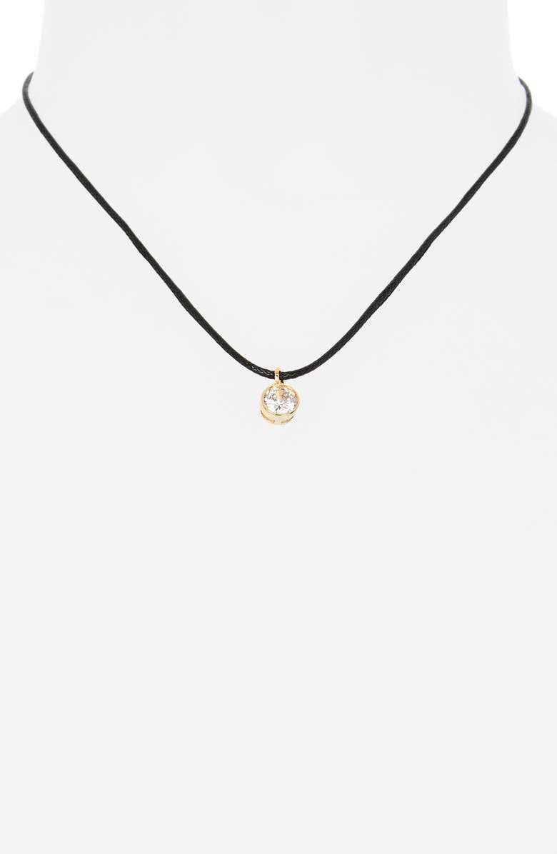 Leith Cubic Zirconia Cord Necklace, Bracelet & Anklet Set, Alternate, color, Black- Clear- Gold