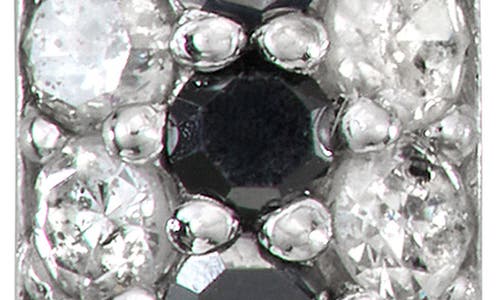 Fzn 10k White Gold Pavé Black & White Diamond Huggie Hoop Earrings In White