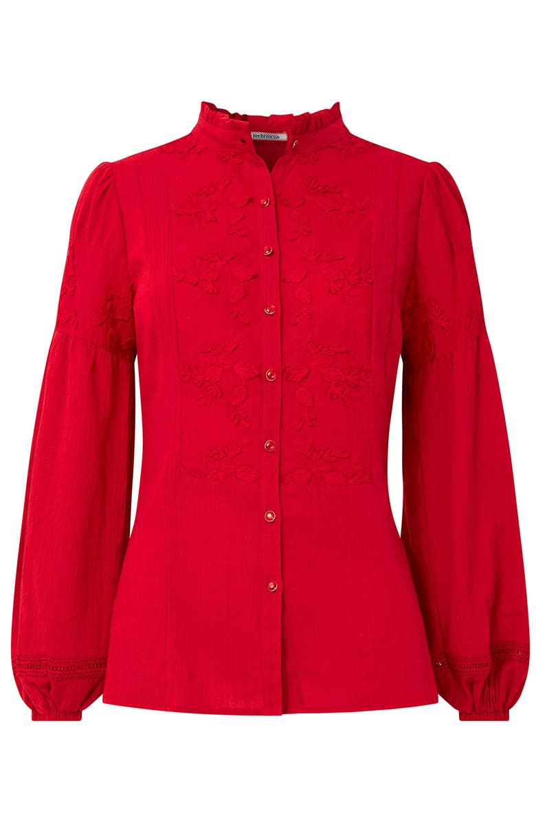Joe Browns Long Balloon Sleeve Embroidered Blouse, Alternate, color, Classic Red