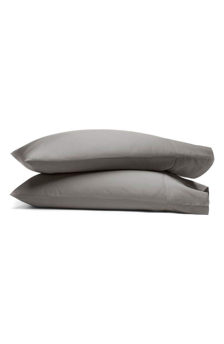 Boll & Branch Percale Hemmed 300 Thread Count Duvet Cover & Shams Set, Main, color, Stone