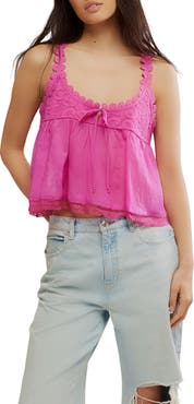 Free People Stevie Lace Accent Cotton Camisole