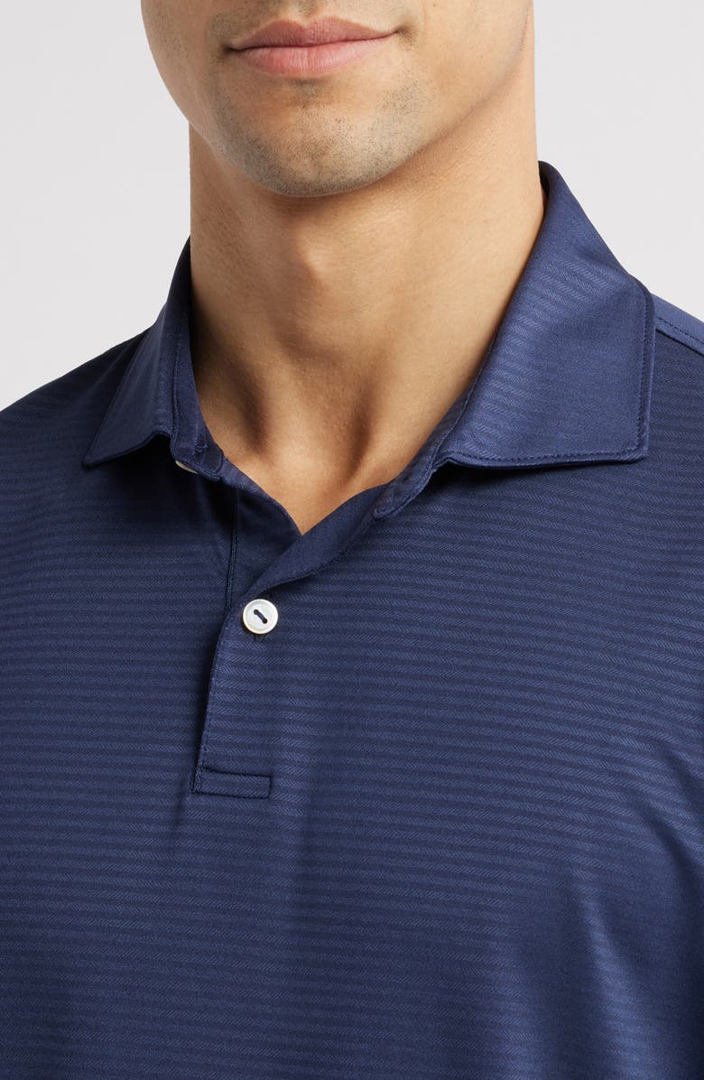 Peter Millar Empire Stripe Performance Jersey Polo, Alternate, color, Navy