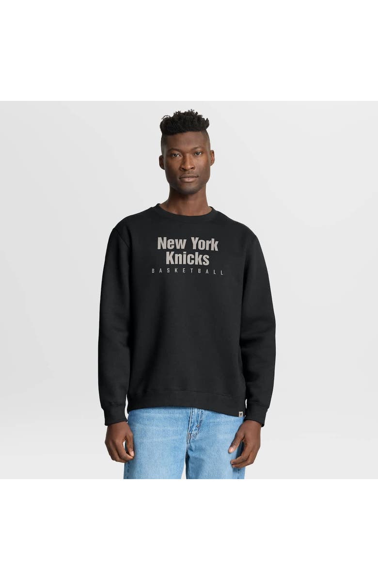 FANATICS Men's Fanatics Black New York Knicks Crossover Collection Defensive Rotation Drill Premium Pullover Sweatshirt, Alternate, color, Black