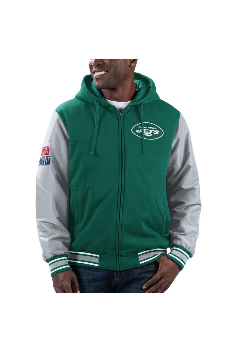 Men's G-III Sports by Carl Banks Green/Gray New York Jets Player Option Full-Zip Hoodie, Alternate, color, Green