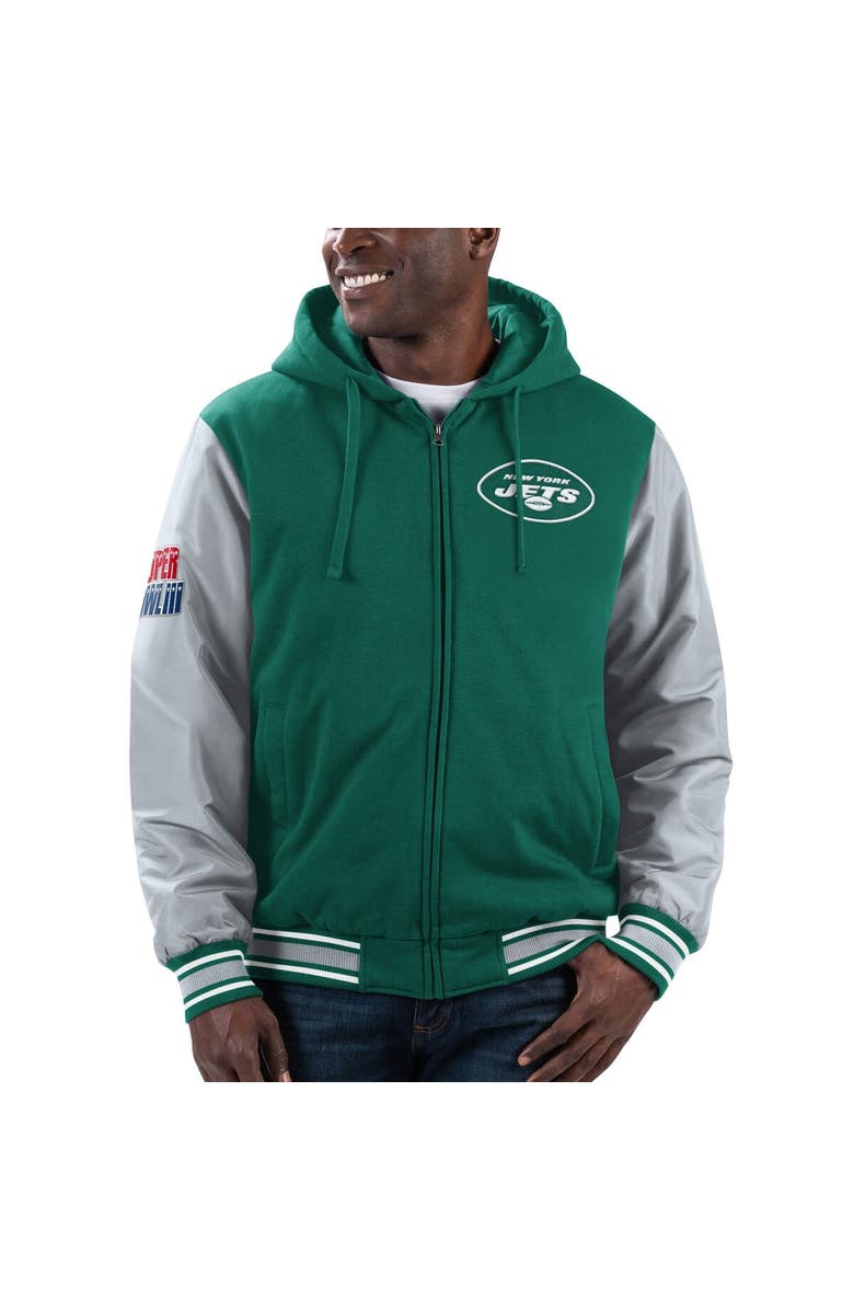 G-III SPORTS BY CARL BANKS Men's G-III Sports by Carl Banks Green/Gray New York Jets Player Option Full-Zip Hoodie, Alternate, color, Green