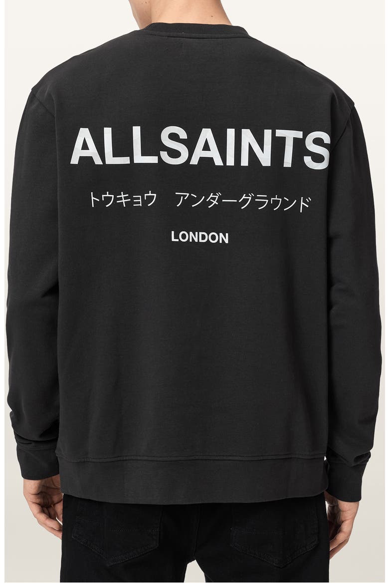 Underground Logo Organic Cotton Graphic Sweatshirt, Alternate, color, WASHED BLACK/ ZEBRA