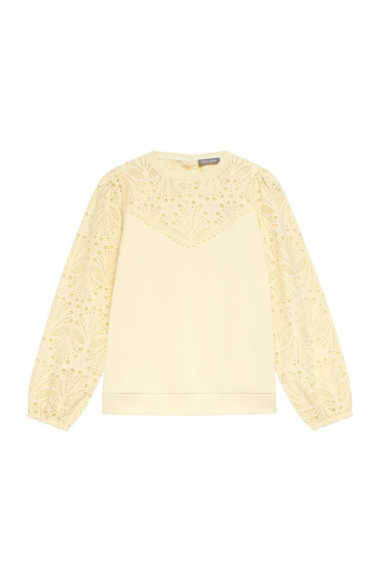 MINT VELVET Cotton Blend Broderie Sweatshirt, Alternate, color, Yellow