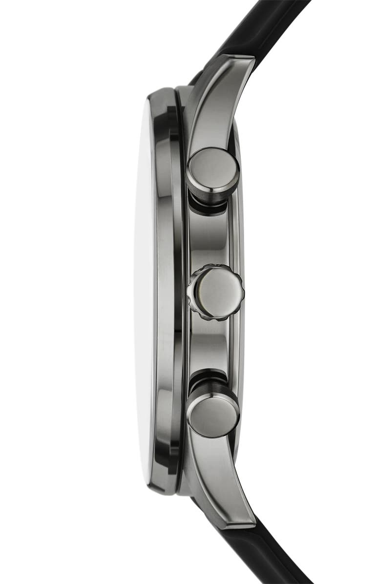 Fossil Sullivan Three-Hand Quartz Silicone Strap Watch, 44mm, Alternate, color, Smoke