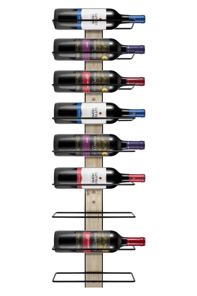 9-Bottle Wall Wine Rack, Alternate, color, GRAY