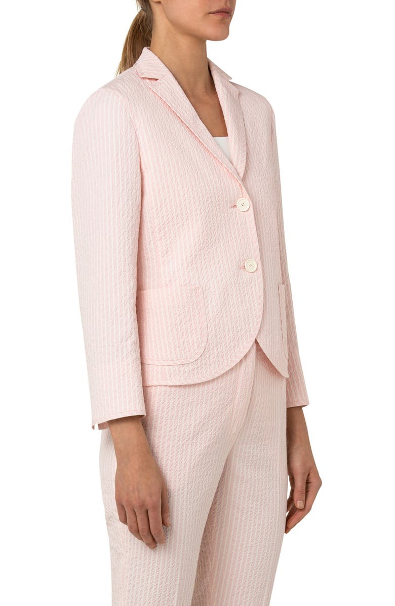 Akris punto Cotton Blend Seersucker Blazer, Alternate, color, 