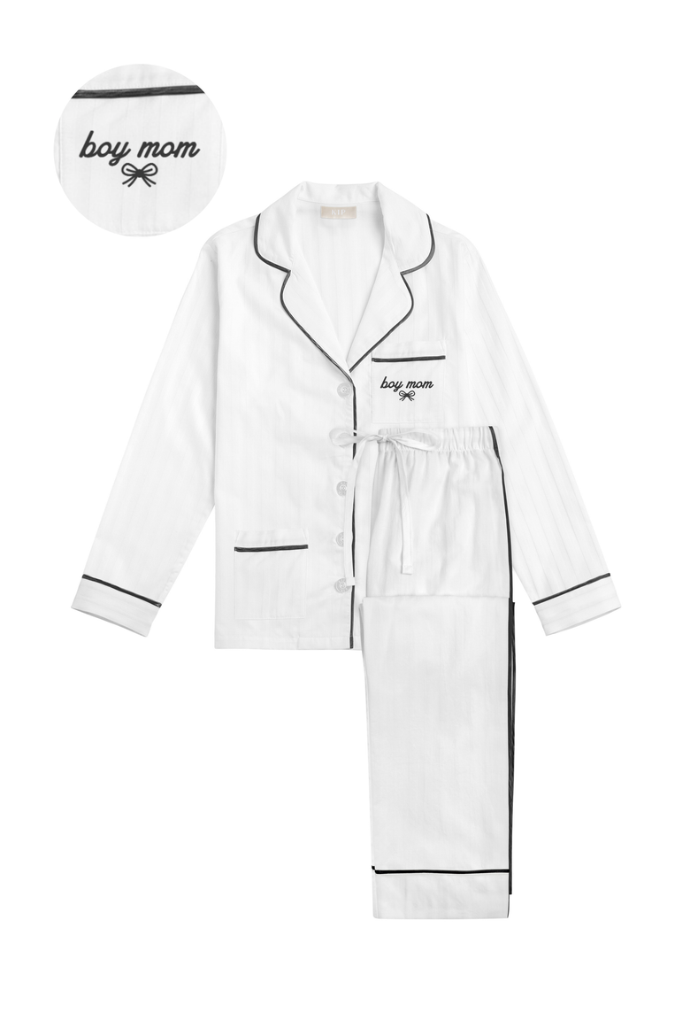 Boy Mom Cotton Pajama Set, Main, color, Monochrome