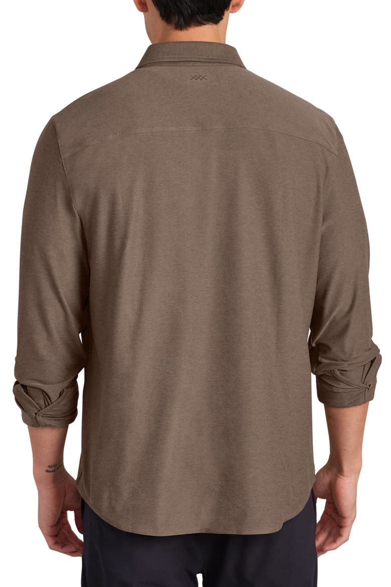 WFH Knit Button-Up Shirt, Alternate, color, MUSHROOM BROWN