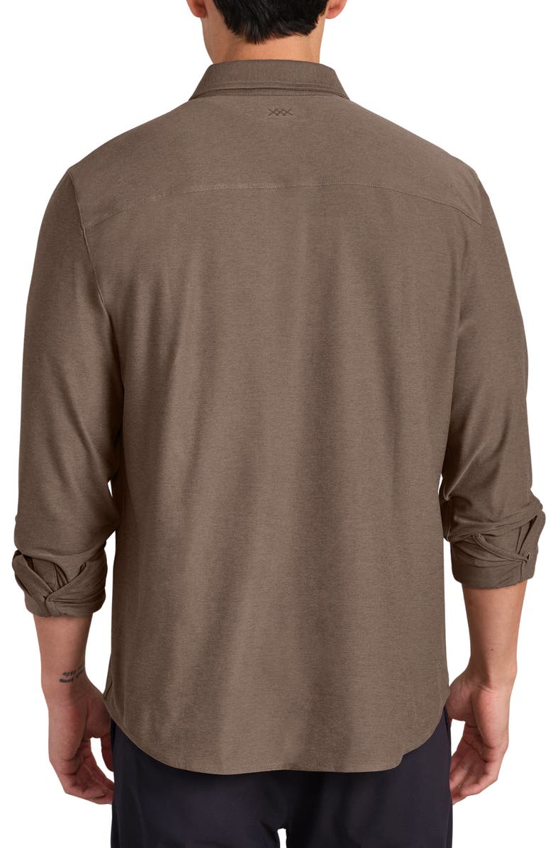 Rhone WFH Knit Button-Up Shirt, Alternate, color, Mushroom Brown