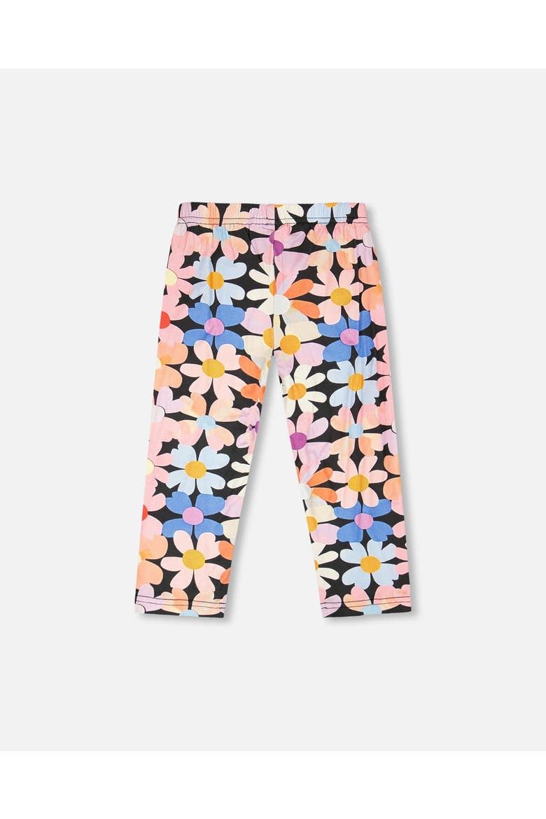 Viscose Slim Fit Flowers Leggings, Alternate, color, Black Floral Print