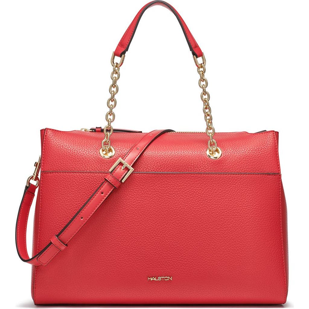 Halston Janis Satchel Bag In Red