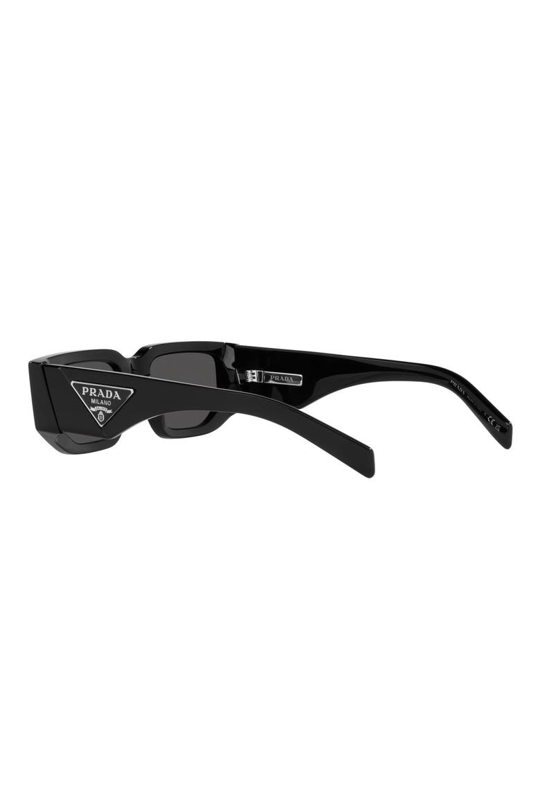 55mm Rectangular Sunglasses, Alternate, color, BLACK
