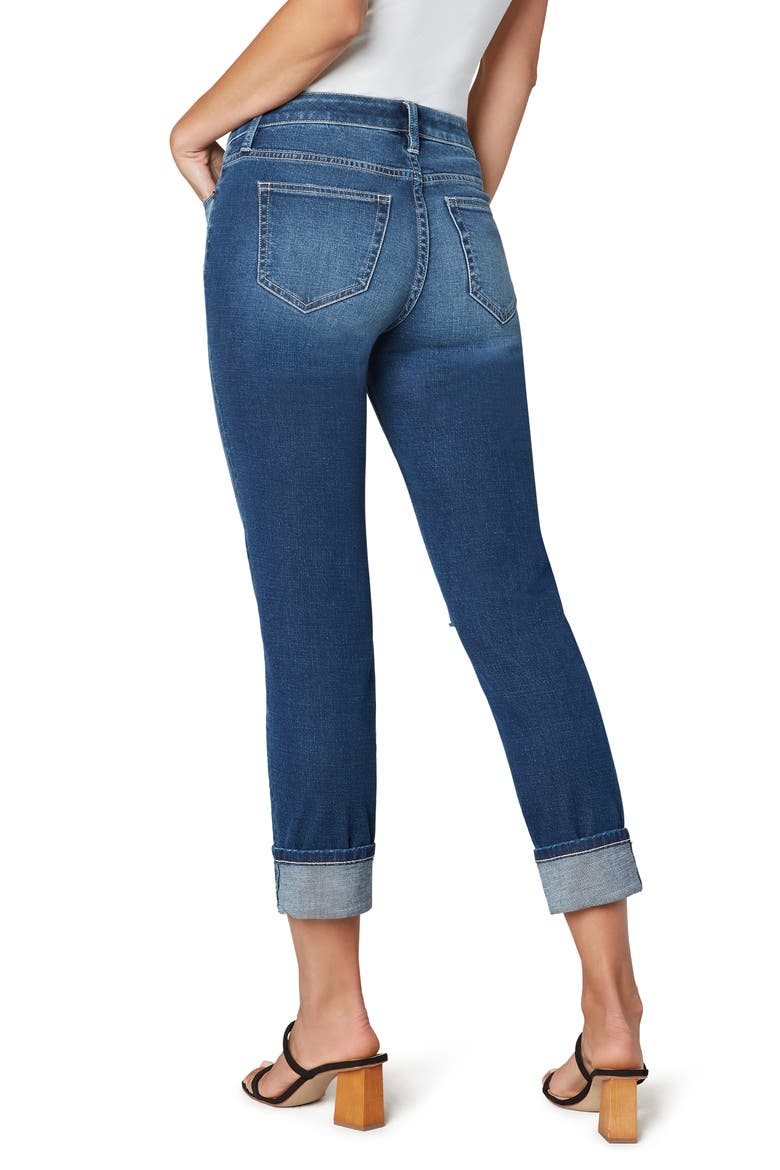 Marley High Waist Cuff Girlfriend Jeans, Alternate, color, WILDWOOD