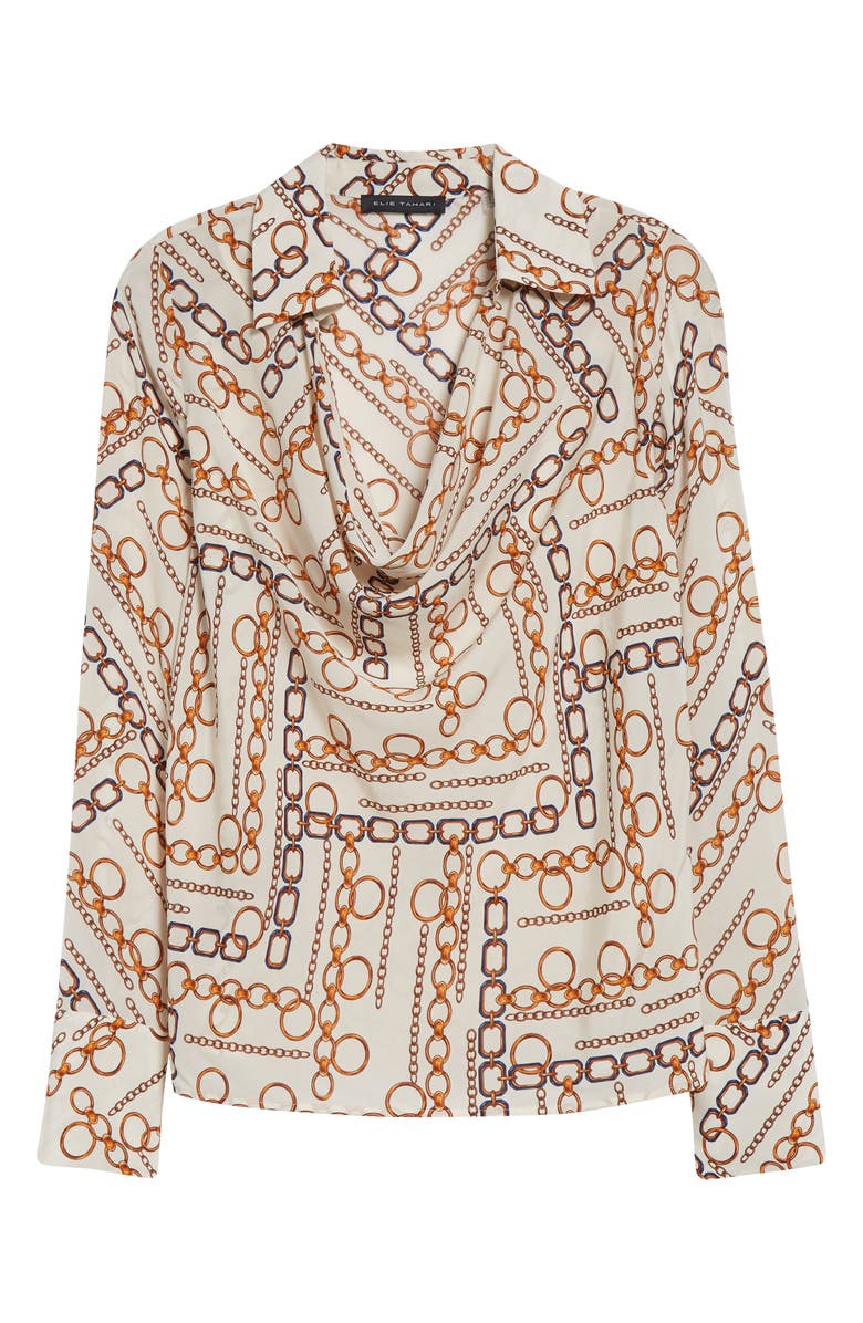 Elie Tahari The Ciaran Gilded Chain Shirt, Alternate, color, 