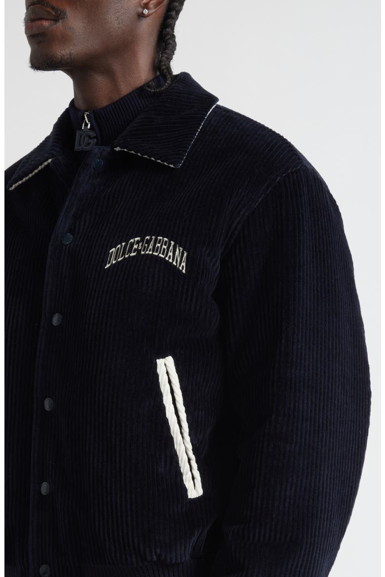 Padded Corduory Varsity Jacket, Alternate, color, B0665 BLU SCURISSIMO 1