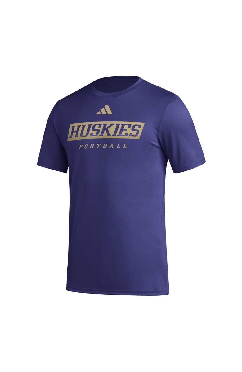 adidas Men's adidas Purple Washington Huskies Football Practice AEROREADY Pregame T-Shirt, Alternate, color, Purple