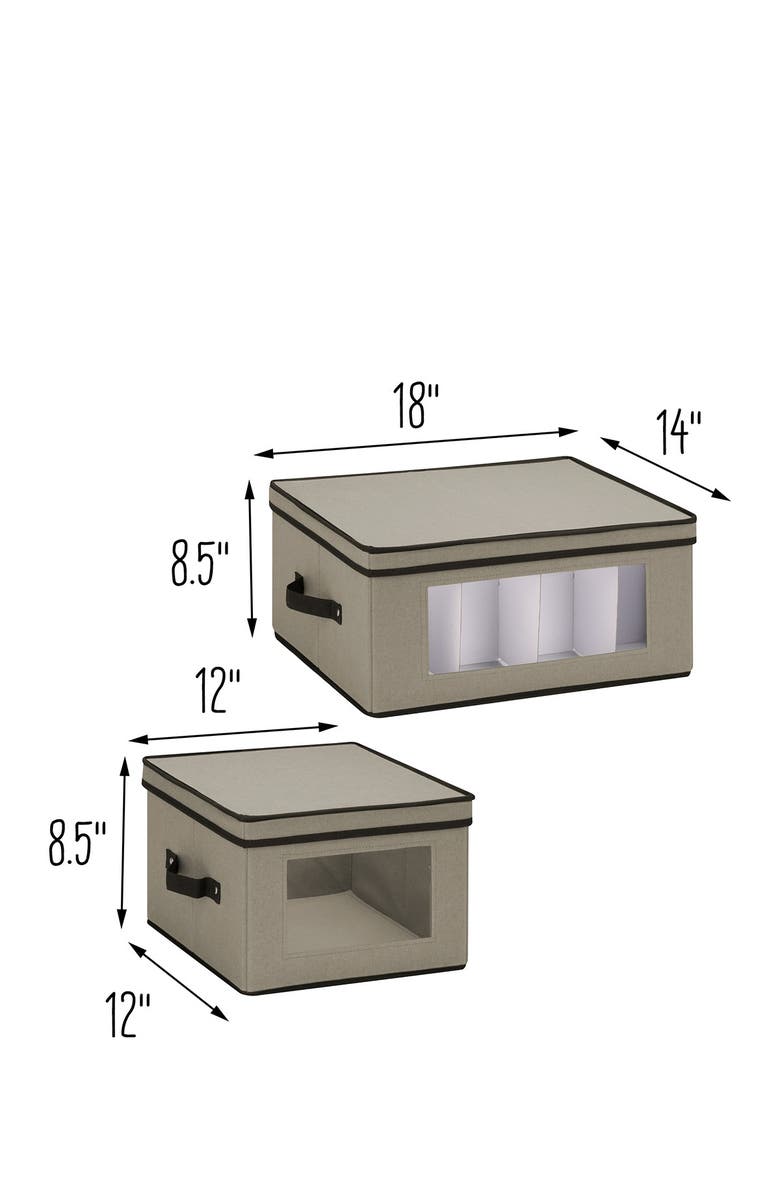 HONEY-CAN-DO Grey Window 2-Piece Storage Set, Alternate, color,