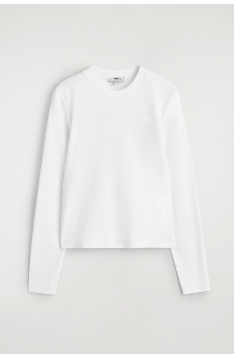 COS Clean Cut Long-Sleeved T-Shirt, Alternate, color, White