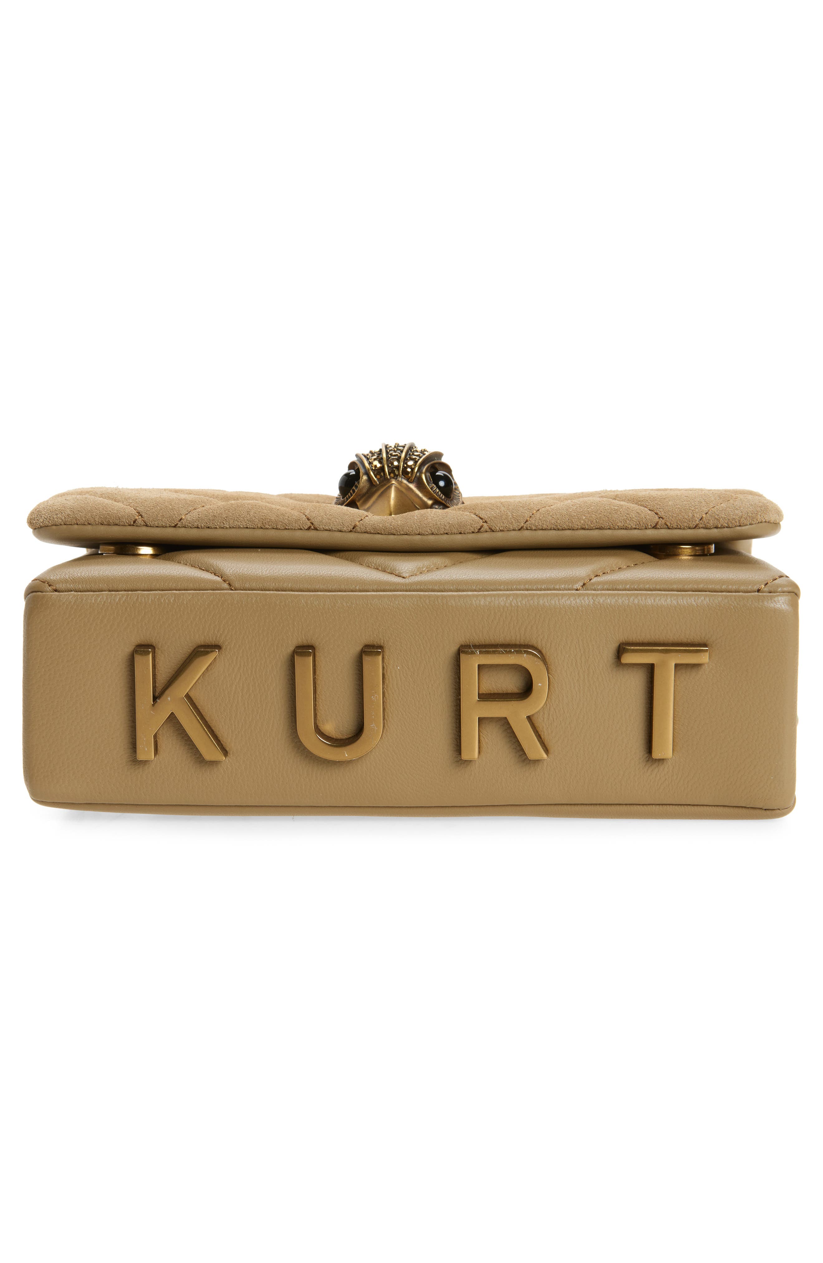 Kurt Geiger London Mini Kensington Quilted Leather Convertible Crossbody Bag, Alternate, color, Light Beige