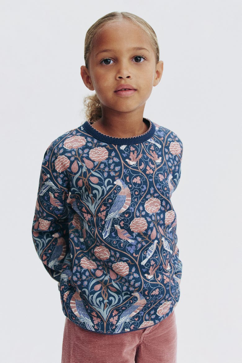 Patterned Cotton Sweatshirt, Main, color, Dark turquoise/patterned